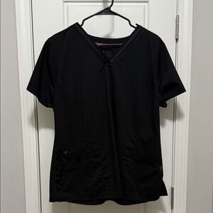 Healing Hands,Black Scrub Top